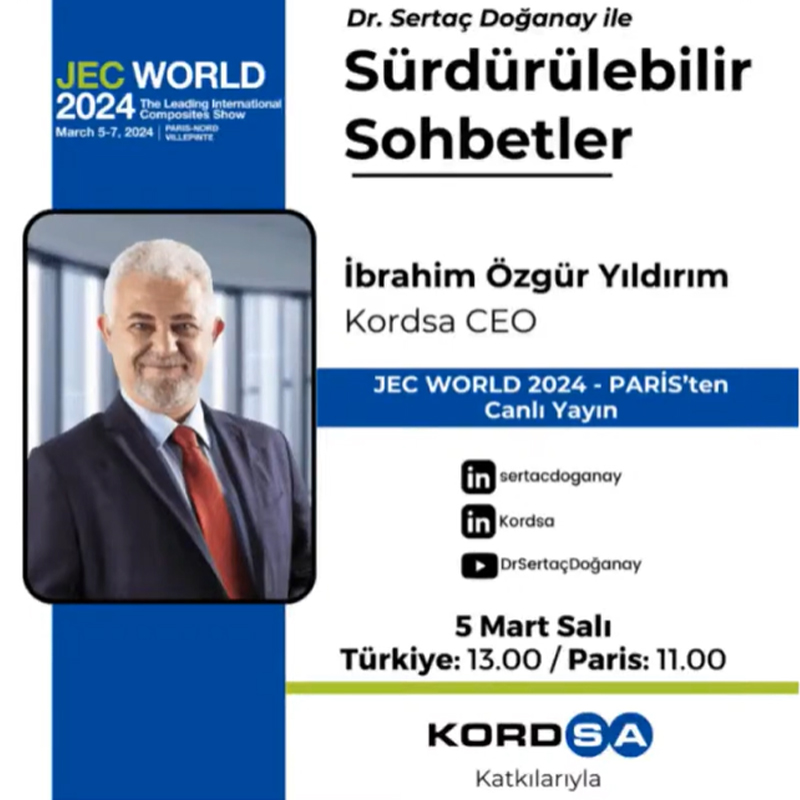 Kordsa JEC 2024 Fuar Katılımı ve LinkedIn Canlı Yayını